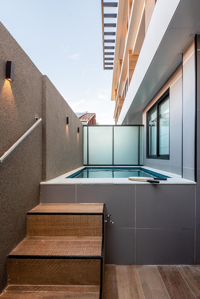 On the sand with private heated pool