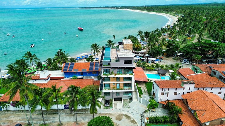 On the sand with private heated pool
