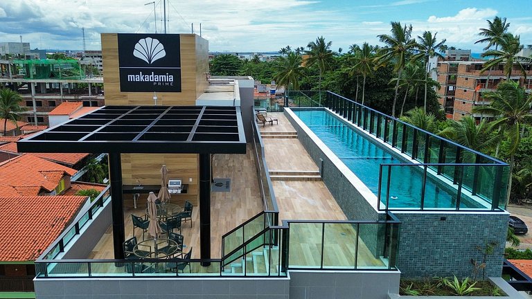 Pé na areia com piscina aquecida privativa