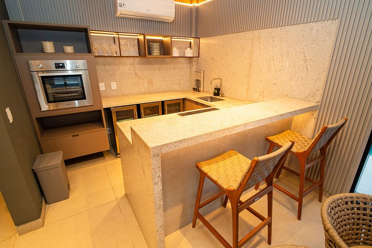 Vista mar + lazer privativo no Cais Residence