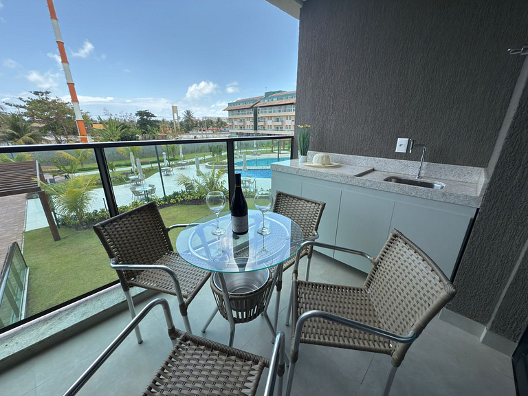 Resort com piscinas a 6 min da Praia do Cupe