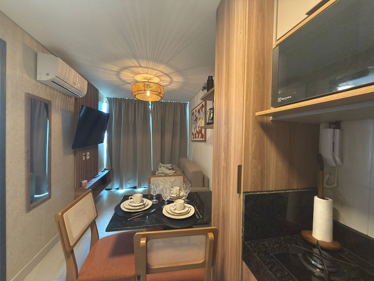 Flat pé na areia Vila Porto 301