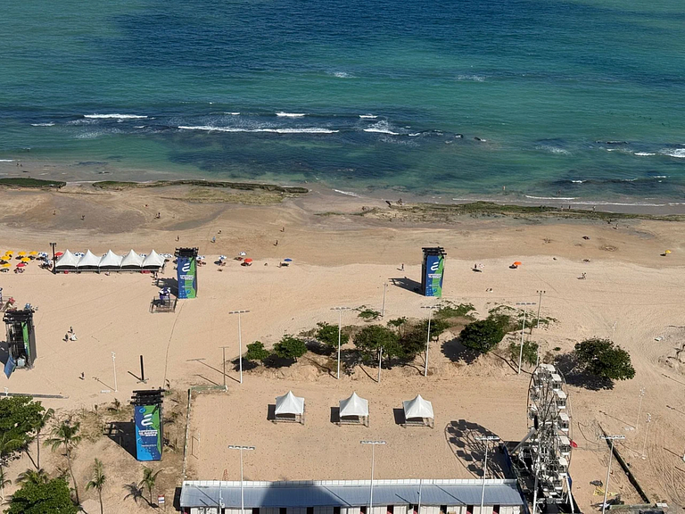 Vista mar da praia de Boa Viagem para 4 pessoas