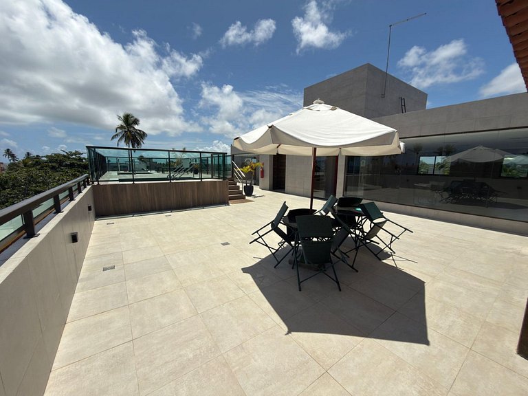 Vista mar + varanda gourmet em Porto de Galinhas