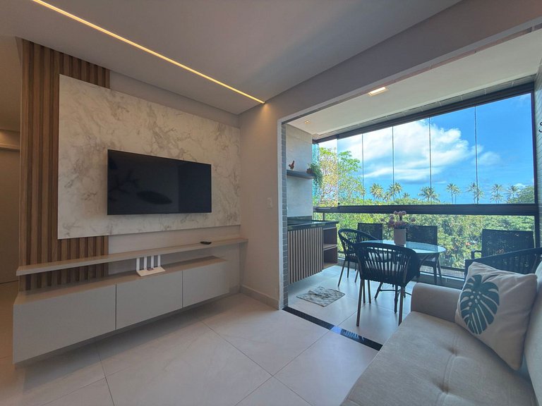 Vista mar + varanda gourmet em Porto de Galinhas