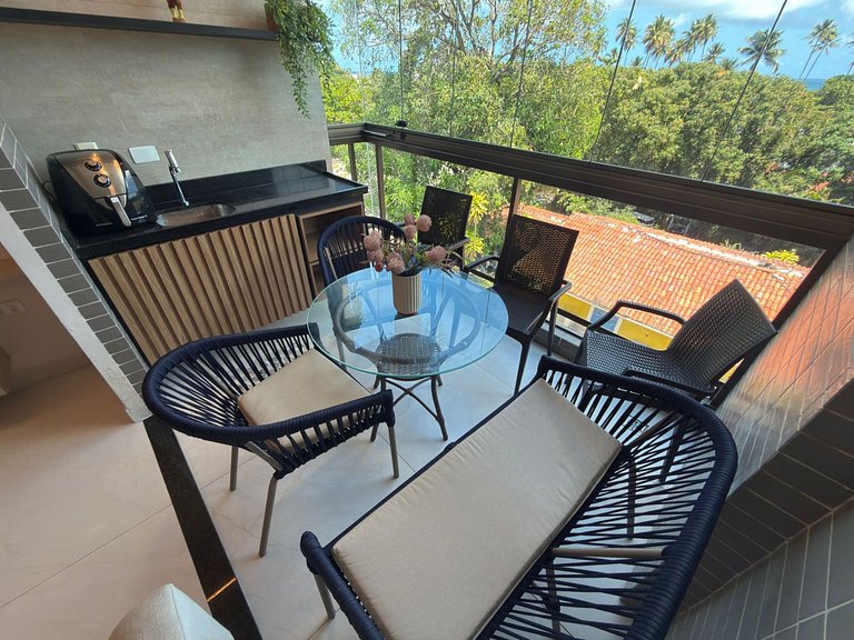 Ocean View + Gourmet Balcony in Porto de Galinhas