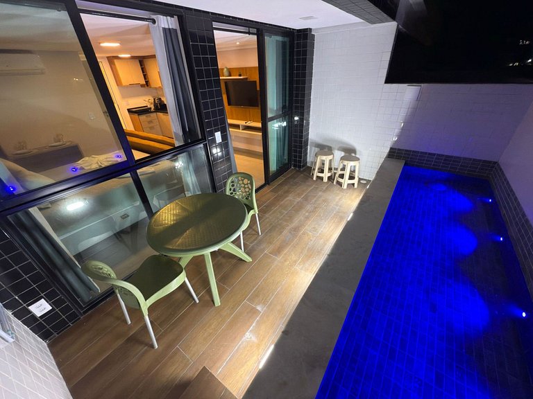 Private Pool Flat | 50m From the Beach