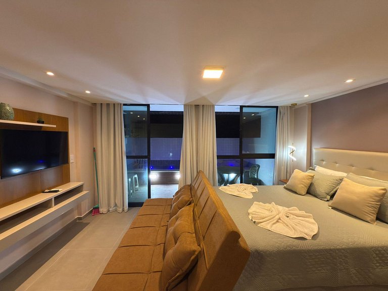 Private Pool Flat | 50m From the Beach