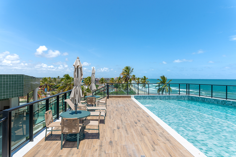 Flat Pé na Areia com Piscina Exclusiva