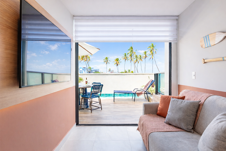 Flat Pé na Areia com Piscina Exclusiva