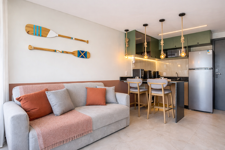 Flat Pé na Areia com Piscina Exclusiva