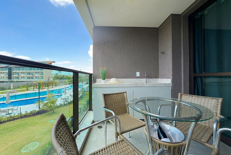 Resort com piscinas a 6 min da Praia do Cupe