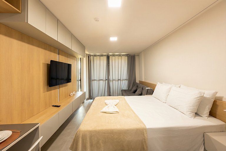 Resort com piscinas a 6 min da Praia do Cupe