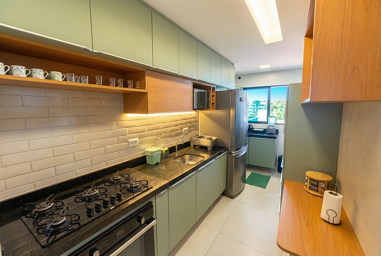 Vista mar + varanda gourmet em Porto de Galinhas