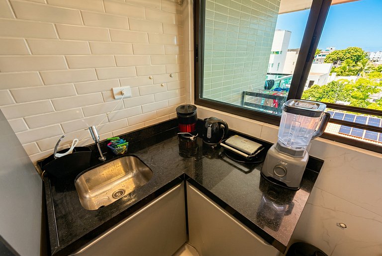 Vista mar + varanda gourmet em Porto de Galinhas