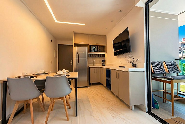 Flat beira mar com piscina privativa