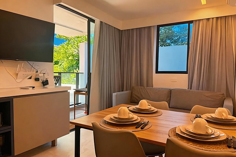 Beachfront flat with private pool