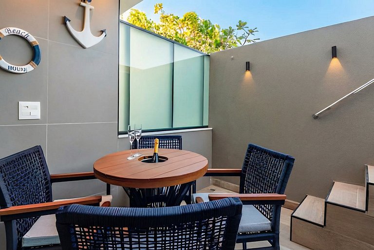 On the sand with private heated pool