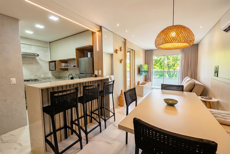 Flat lindo para 6 pessoas em Porto de Galinhas