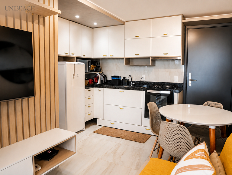 Flat de luxo pé na areia