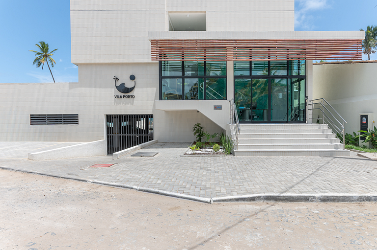 Apartamento Pé na areia com vista-mar